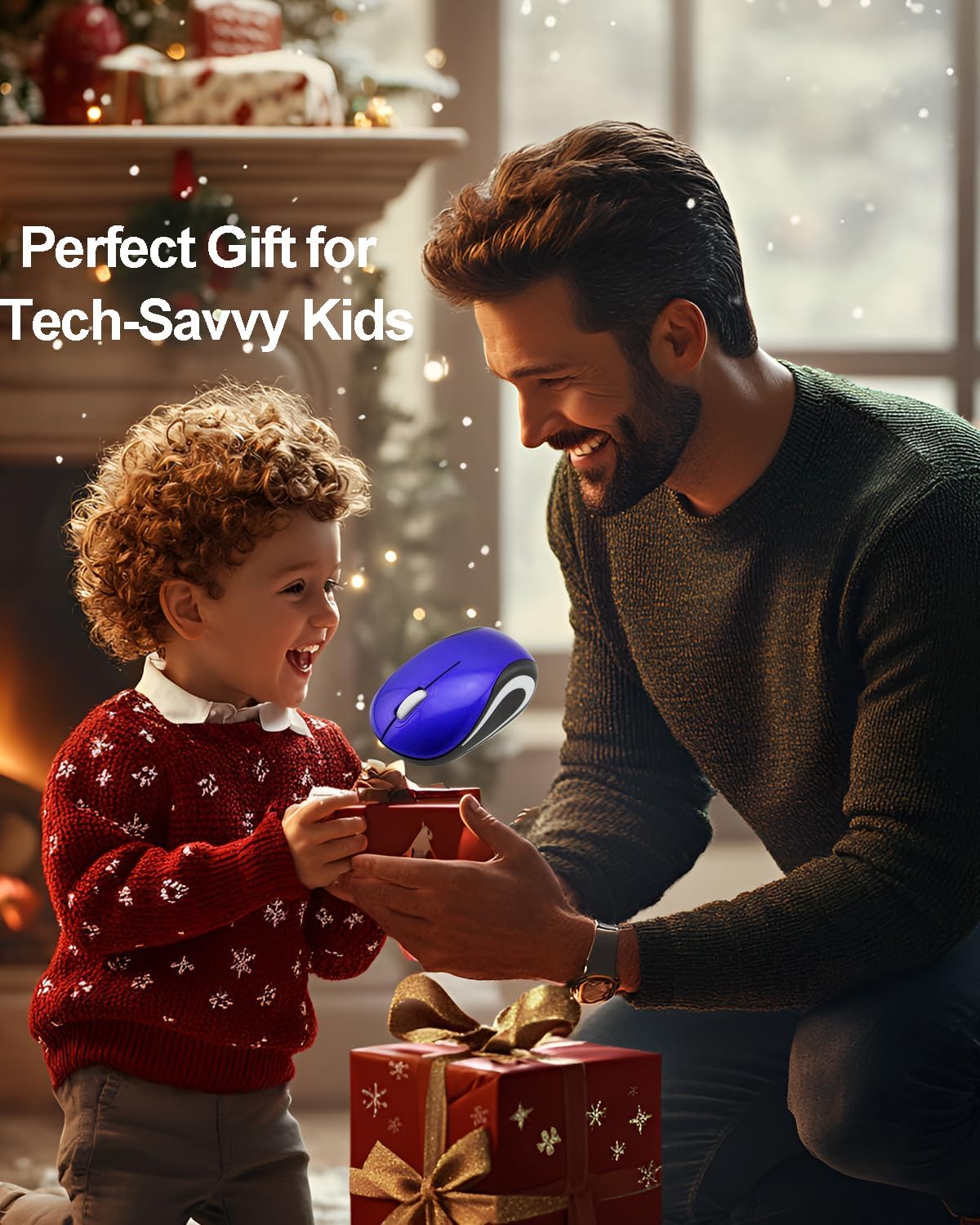 Wireless Mouse Mini Small Silent Cute Pocket Portable Compact Travel USB Tiny Optical Mice 3 Buttons 1000 DPI Cordless Mouse for PC Laptop Computer MacBook Kids Girl Boy Women Small Hands Gift(Blue)